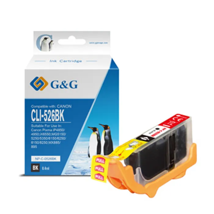 Hauptproduktbild G&G kompatibilní ink s CLI526BK, black, 8.4ml, NP-C-0526BK, 4540B001, pro Canon Pixma MG