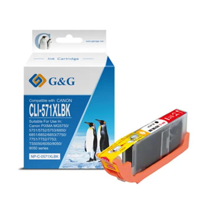 Hauptproduktbild G&G kompatibilní ink s CLI571BK XL, black, 10,8ml, ml NP-C-0CL571XLBK, high capacity, Can