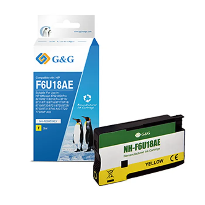 Hauptproduktbild G&G kompatibilní ink s F6U18AE, yellow, 1600str., NH-R00953XLY, pro HP "Officejet Pro 821