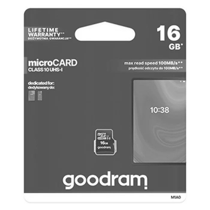 Hauptproduktbild Goodram Micro Secure Digital Card, 16GB, micro SDHC, M1A0-0160R12, UHS I, pro archivaci d