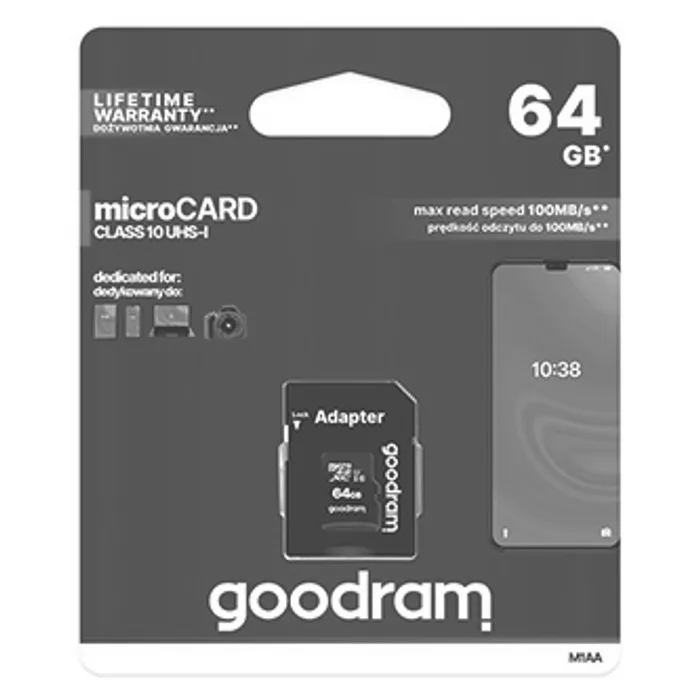 Hauptproduktbild Goodram Micro Secure Digital Card, 64GB, micro SDXC, M1AA-0640R12, UHS-I U1 (Class 10), s