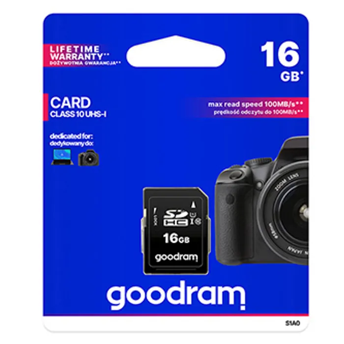 Hauptproduktbild Goodram Secure Digital Card, 16GB, SDHC, S1A0-0160R11, UHS-I U1 (Class 10)