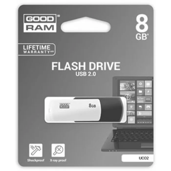 Hauptproduktbild Goodram USB flash disk, USB 2.0, 8GB, UCO2, černý, UCO2-0080KWR11, USB A, s otočnou krytk