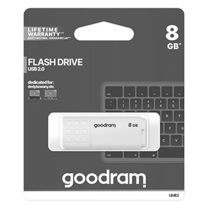 Hauptproduktbild Goodram USB flash disk, USB 2.0, 8GB, UME2, žlutý, UME2-0080Y0R11, USB A, s krytkou