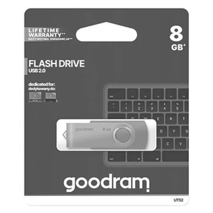 Hauptproduktbild Goodram USB flash disk, USB 2.0, 8GB, UTS2, modrý, UTS2-0080B0R11, USB A, s otočnou krytk