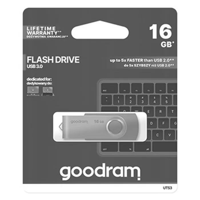 Hauptproduktbild Goodram USB flash disk, USB 3.0 (3.2 Gen 1), 16GB, UTS3, červený, UTS3-0160R0R11, USB A,