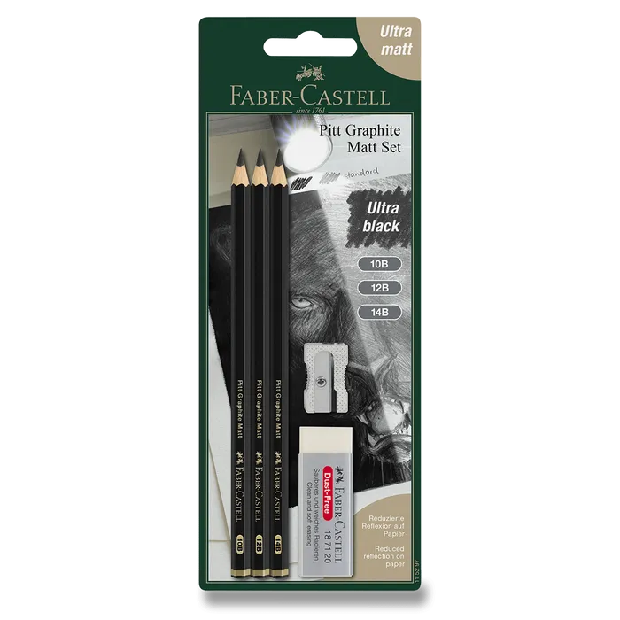 Hauptproduktbild Grafické tužky Faber-Castell Pitt Graphite Matt blistr, různé tvrdosti