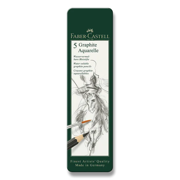 Hauptproduktbild Grafitová tužka Aquarelle plechová krabička, 5ks  Faber Castell 117805