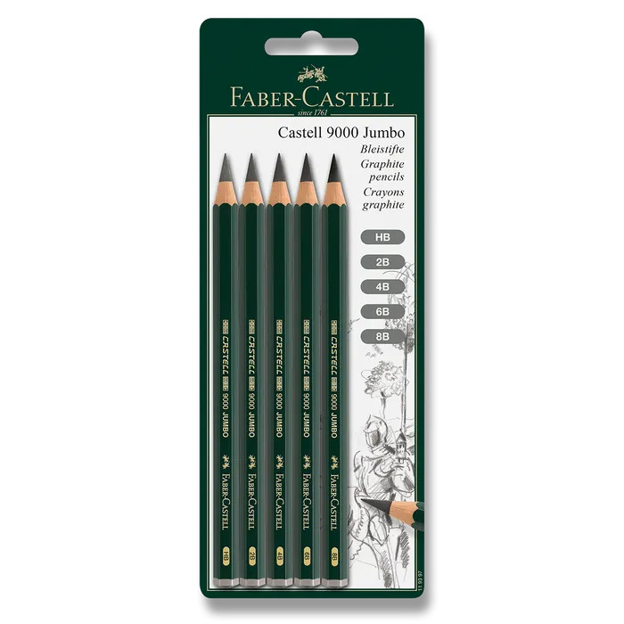 Hauptproduktbild Grafitová tužka Castell 9000 Jumbo, BL 5ks Faber Castell (119397)