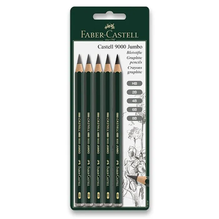 Hauptproduktbild Grafitová tužka Faber-Castell Castell 9000 Jumbo 5 ks