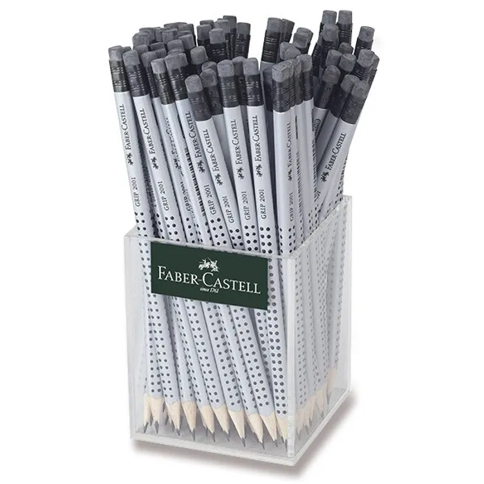 Hauptproduktbild Grafitová tužka Faber-Castell Grip 2001 s pryží tvrdost HB, stojánek, 72 ks