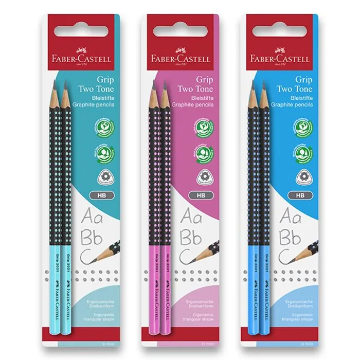 Hauptproduktbild Grafitová tužka Faber-Castell Grip Jumbo Two Tone tvrdost HB, blistr, mix barev