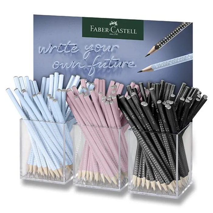 Hauptproduktbild Grafitová tužka Faber-Castell Sparkle Harmony stojánek, 144 ks, tvrdost B
