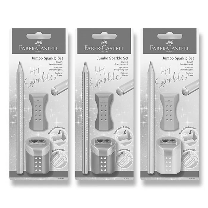 Hauptproduktbild Grafitová tužka Faber-Castell Sparkle Jumbo set, perleťové odstíny, mix barev