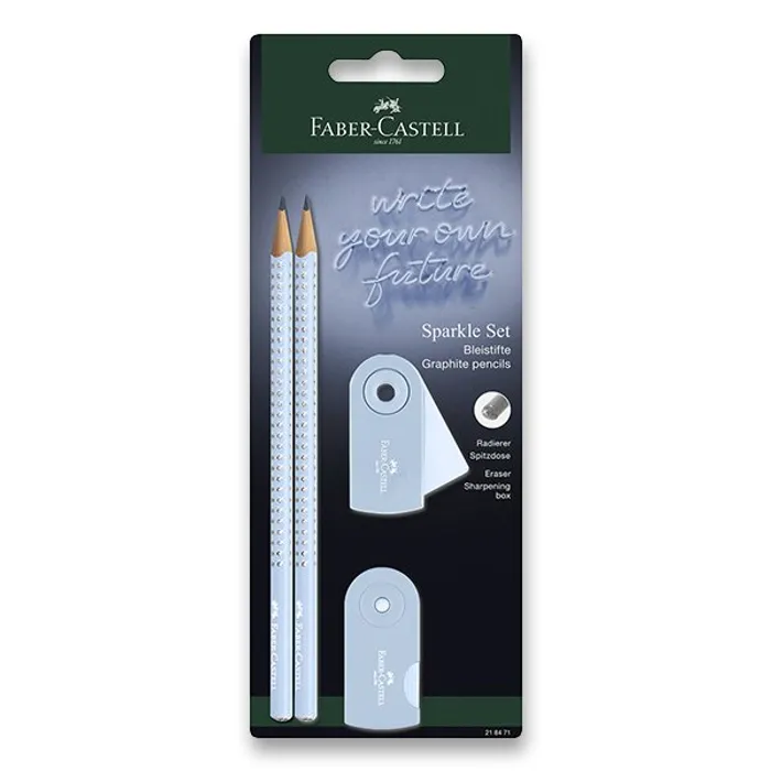 Hauptproduktbild Grafitová tužka Faber-Castell Sparkle Sky Blue set 4 ks