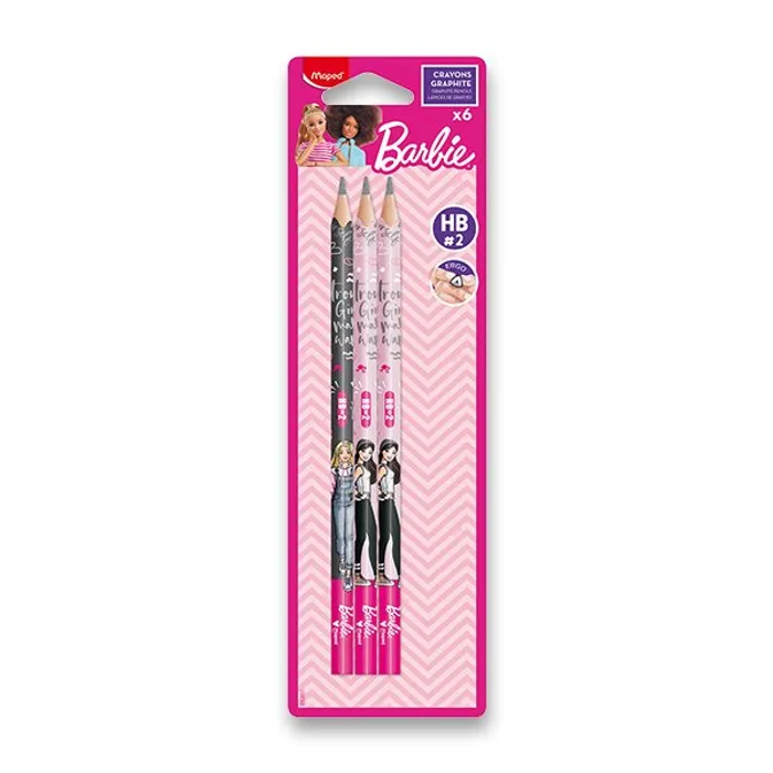 Hauptproduktbild Grafitová tužka Maped Barbie tvrdost HB, 6 ks