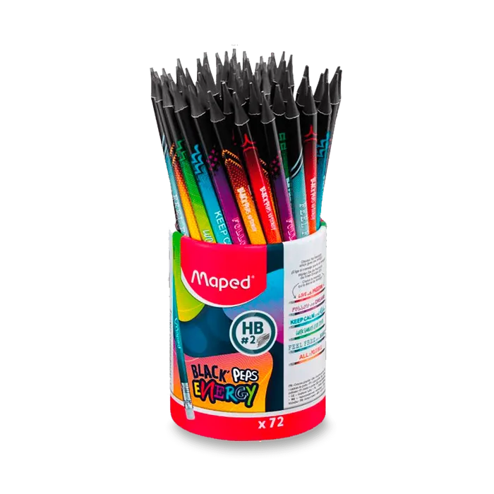 Hauptproduktbild Grafitová tužka Maped Black'Peps Energy tvrdost HB, stojánek 72 ks