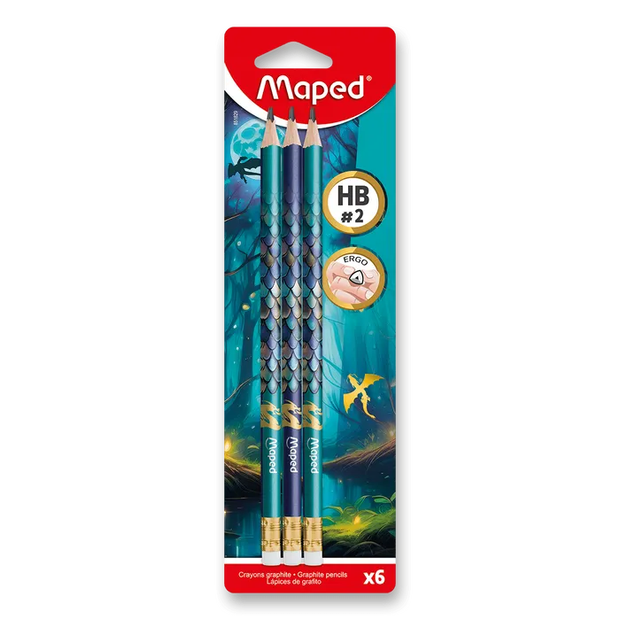 Hauptproduktbild Grafitová tužka Maped Dragon - 6 ks, tvrdost HB, blistr