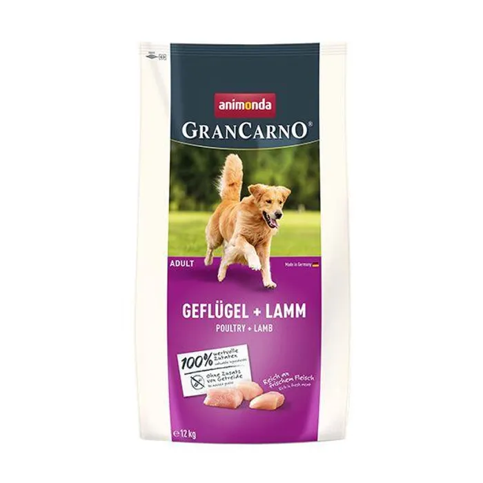 Hauptproduktbild GranCarno Dog DryFood Adult s drůbežím a jehněčím masem, 12kg