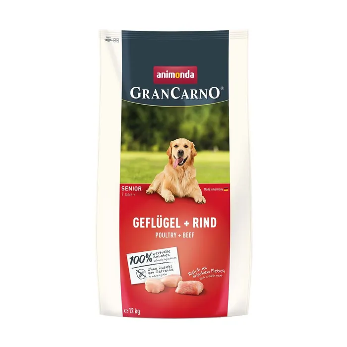 Hauptproduktbild GranCarno Dog DryFood Senior s drůbežím a hovězím masem, 12 kg
