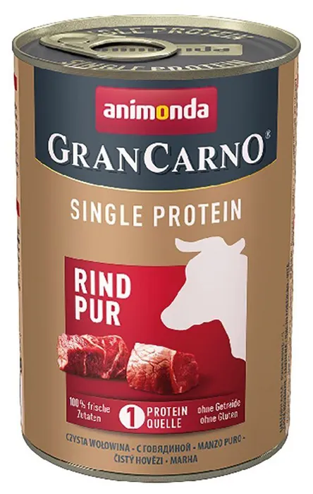 Hauptproduktbild GRANCARNO Single Protein 400 g čisté hovězí, konzerva pro psy
