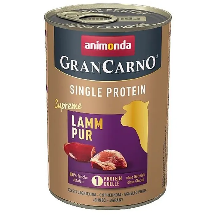 Hauptproduktbild GRANCARNO Single Protein 400 g čisté jehněčí, konzerva pro psy