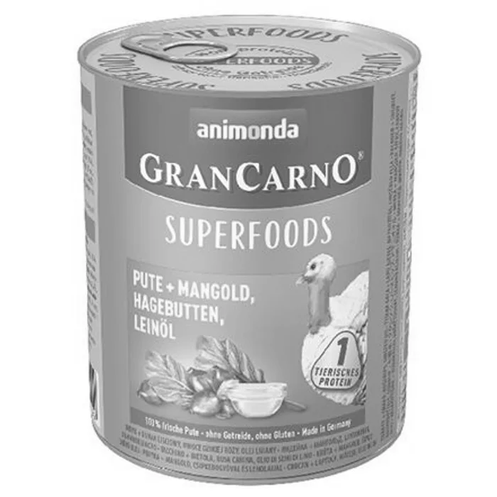 Hauptproduktbild GRANCARNO Superfoods krůta,mangold,šípky,lněný olej 800 g pro psy