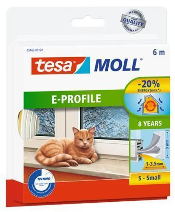 Hauptproduktbild Gumové těsnění "tesamoll® E profil 5463", bílá, 9 mm x 6 m, TESA
