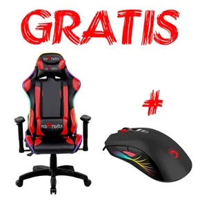 Gaming-Stuhl Red Fighter C8, schwarz, + Maus Marvo M519, PROMO, RGB-Hintergrundbeleuchtung