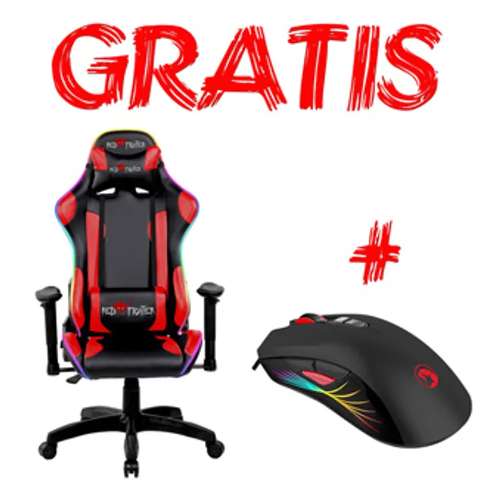 Hauptproduktbild Herní křeslo Red Fighter C8, černé, + myš Marvo M519, PROMO, RGB podsvícení