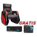 Gaming Sofa E-Blue AUROZA, grau-rot, verstalbar