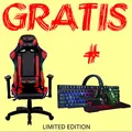 Gaming Stuhl Red Fighter C8, schwarz/rot, + Set 4in1 CM370 PROMO, RGB-Beleuchtung