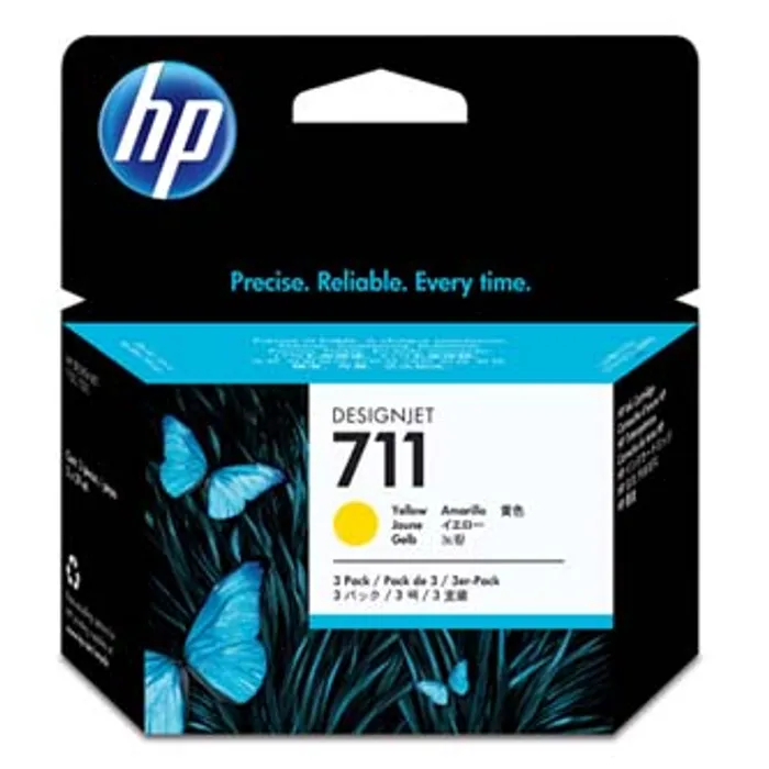 Hauptproduktbild HP originální ink CZ136A, HP 711, yellow, 3x29ml, 3ks, HP DesignJet T120, T520