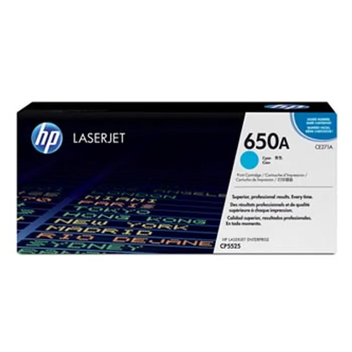 Hauptproduktbild HP originální toner CE271A, cyan, 15000str., HP 650A, HP LaserJet CP5525n, CP5525dn, CP55