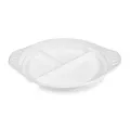 Teller mit Anfassern 3-geteilt, weiß (PP) Durchmesser 22 cm [100 Stück]