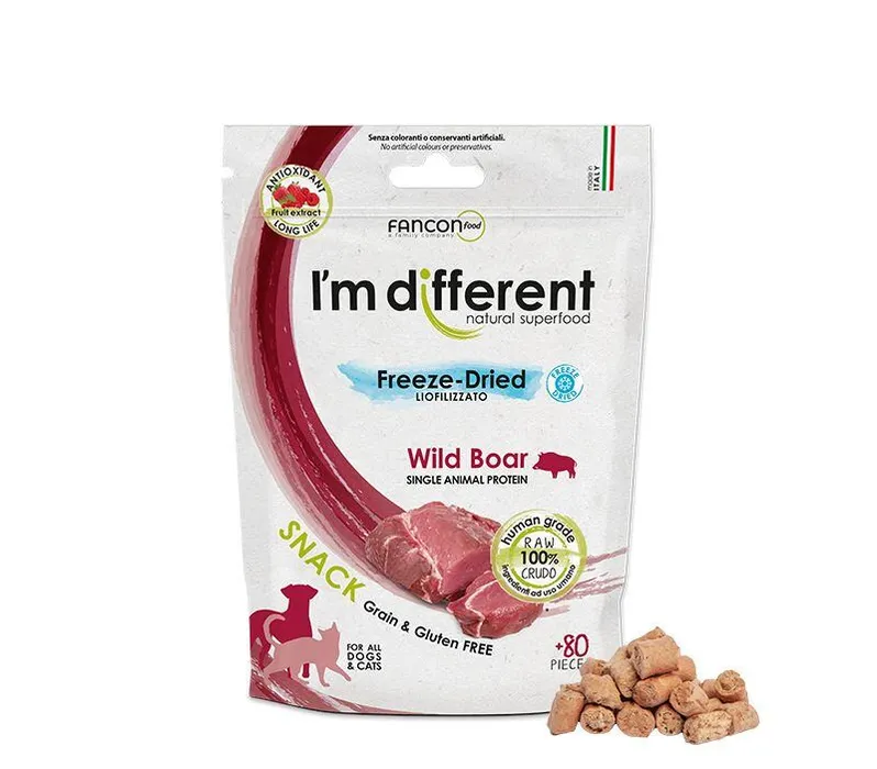 Hauptproduktbild I´M DIFFERENT SNACK divočák - mrazem sušený pamlsek, 40 g