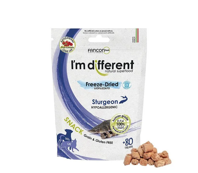 Hauptproduktbild I´M DIFFERENT SNACK jeseter - mrazem sušený pamlsek, 40 g
