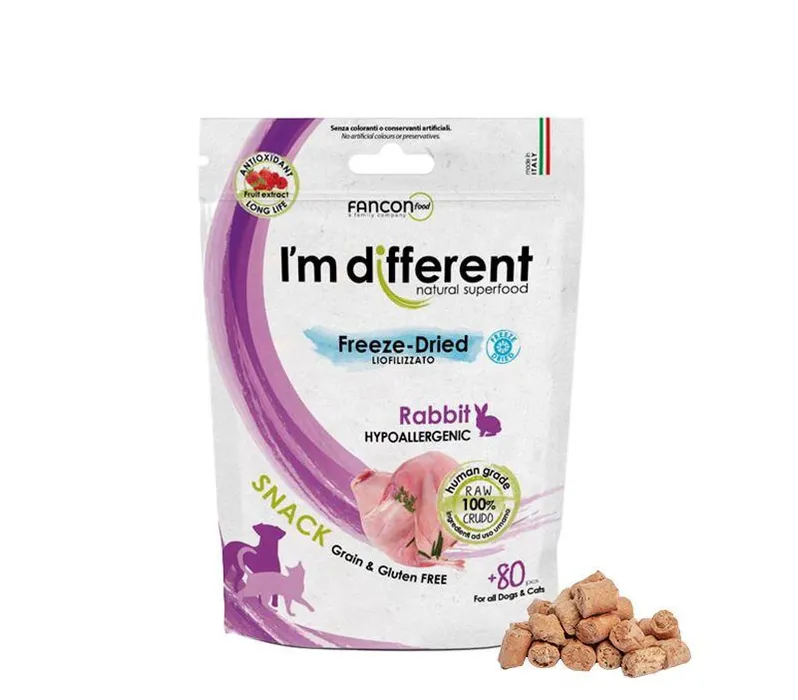 Hauptproduktbild I´M DIFFERENT SNACK králík - mrazem sušený pamlsek, 40 g