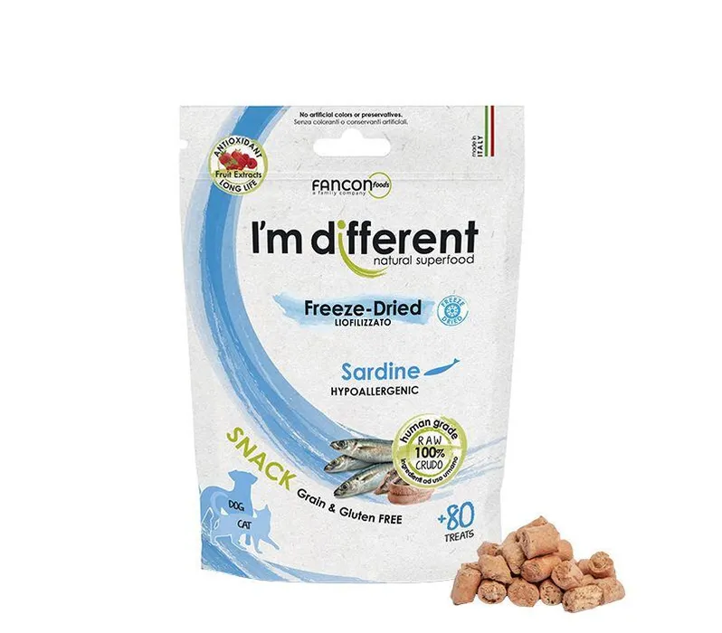 Hauptproduktbild I´M DIFFERENT SNACK sardinky - mrazem sušený pamlsek, 40 g