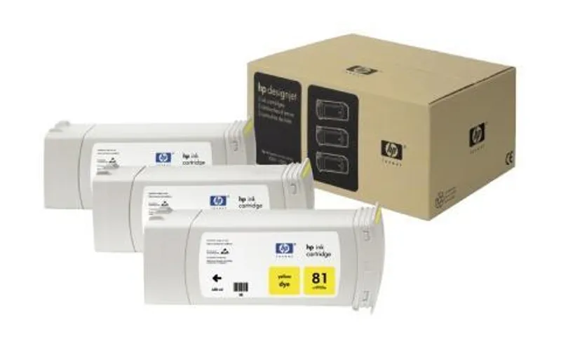 Hauptproduktbild Inkjet cart.pro multipack "DesignJet 4000" tiskárnu, HP "Nr.81" Žlutá, 3*680ml
