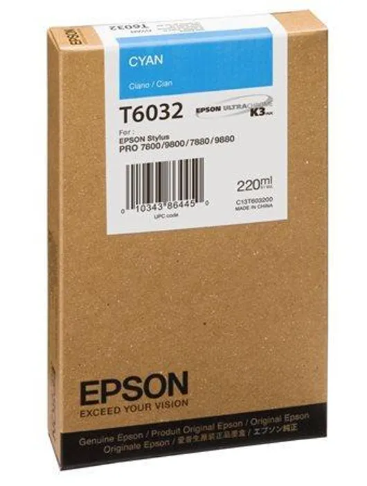 Hauptproduktbild Inkoustová cart. pro tiskárny "StylusPro 7800, 7880", EPSON Cyan, 220ml
