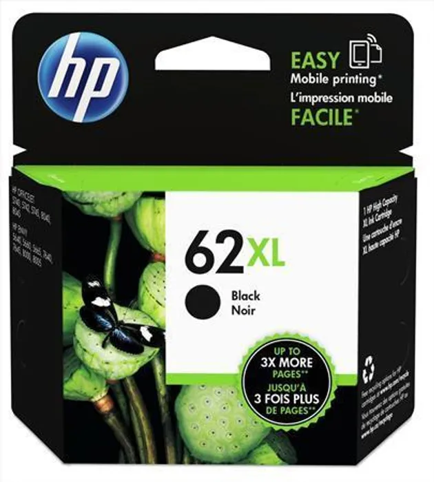 Hauptproduktbild Inkoustová cartridge HP 62XL, do tiskárny ENVY 5540, OfficeJet 252, černá, 0,6k, HP