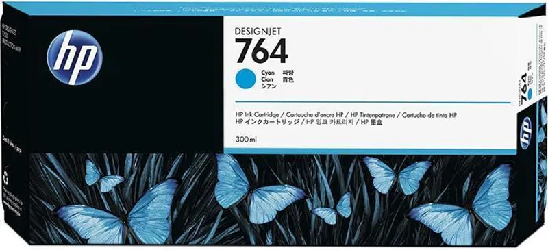 Hauptproduktbild Inkoustová cartridge HP 764, do tiskárny Designjet T3500, azurová, 300 ml, HP