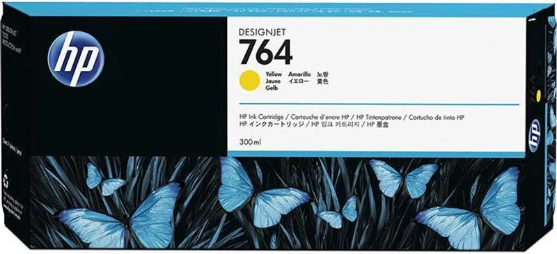 Hauptproduktbild Inkoustová cartridge HP 764, do tiskárny Designjet T3500, žlutá, 300 ml, HP