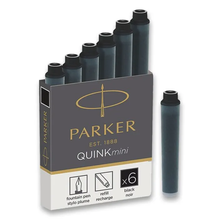 Hauptproduktbild Inkoustové bombičky krátké černé PARKER [6 ks]