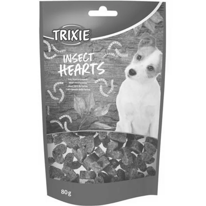 Hauptproduktbild INSECT Hearts, srdíčka s 65 % moučných červů, 80 g