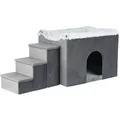 HARVEY Innenstall mit Stufen 119x47x50 cm, Stauraum, grau