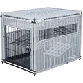 Indoor-Zwinger, M: 58 x 60 x 77 cm, Polyrattan, hellgrau