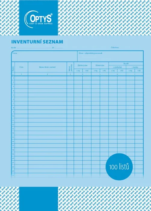 Hauptproduktbild Inventurní seznam A4, 100 listů 1049