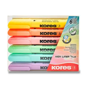 Kores High Liner Plus Pastel Textmarker 0,5–5 mm, 6-farbiger Mix